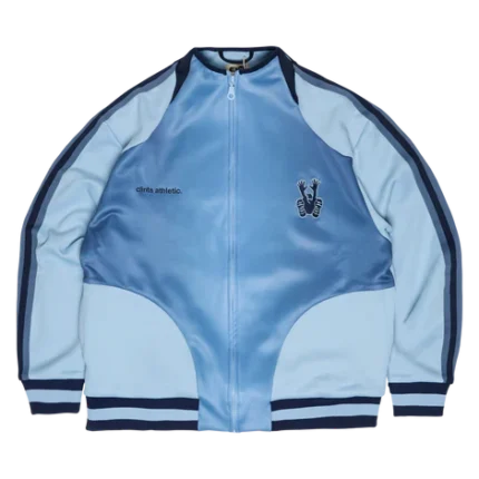 Athletic Gradient Poly Track Jacket - Baby blue