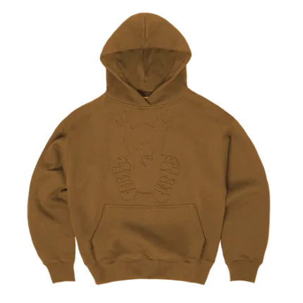 Embossed Stencil Hoodie - Brown