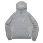 Fleece Panel Hoodie- Grey