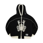 Contrast Stencil Hoodie- Black/Beige