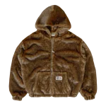 Hooded Faux Fur- Brown Jacket