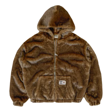 Hooded Faux Fur- Brown Jacket