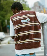 Clints Stripe Mohair knit - Brown