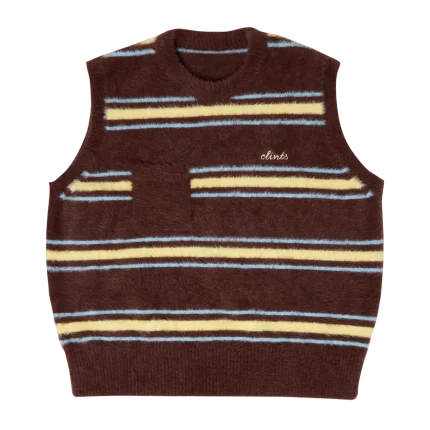 Clints Stripe Mohair knit - Brown