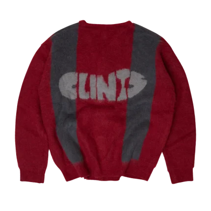 Clints Mohair Diamond Cardigan -Red/Black