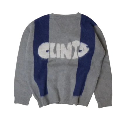 Clints Mohair Diamond Cardigan - Grey/Blue