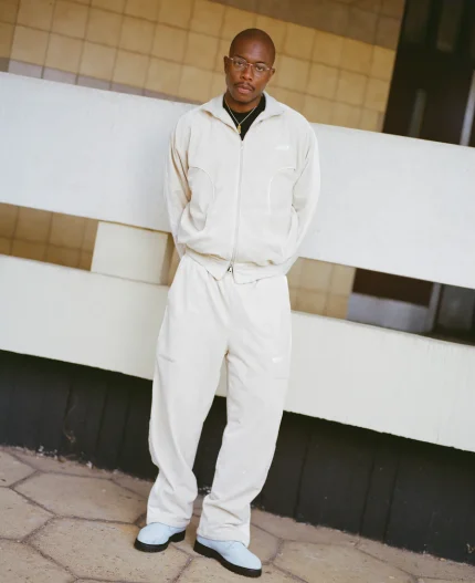 Velour track - Ivory White pant