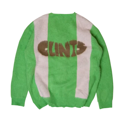 Clints Mohair Diamond Cardigan - Green/Grey