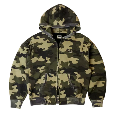 Clints Pintuck Zip Hoodie - Camo