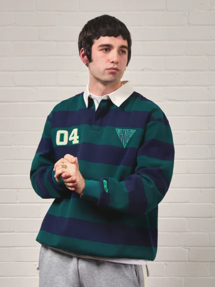 Clints Rugby Polo - Green/Blue