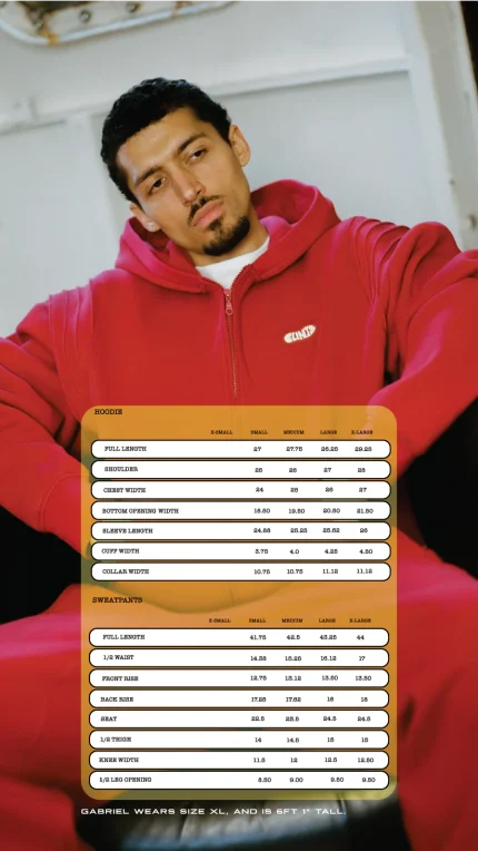 Clints Pintuck Zip Hoodie - Red