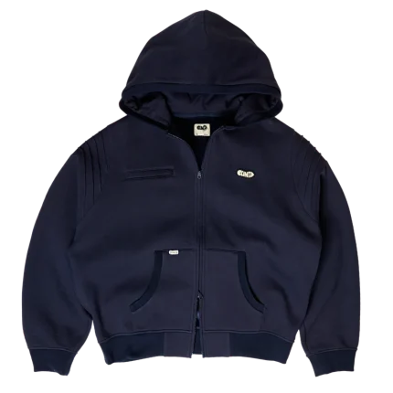 Clints Pintuck Essential Hoodie - Navy Blue