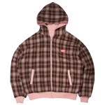 Clints Reversible Plaid hoodie - Pink/Brown