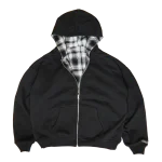 Clints Reversible Plaid hoodie - Black/White