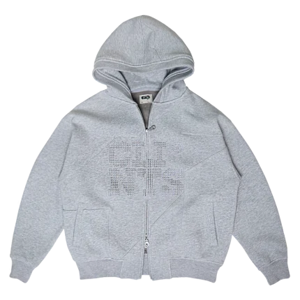 Clints Studded Hoodie - Grey