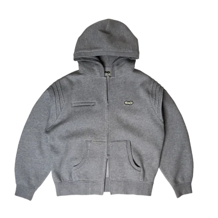Clints Pintuck Zip Hoodie - Marl