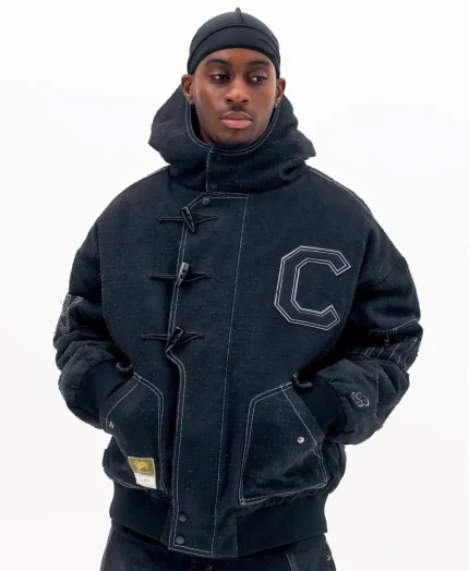 Clints Hooded Needle Punch Bomber