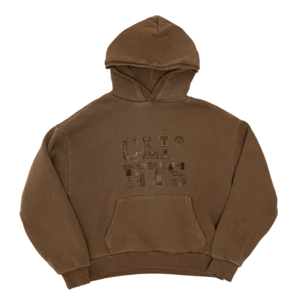 Clints Patchwork Hoodie - Brown