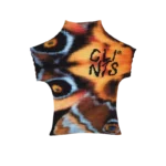 'Clints Butterfly Pleated Crop Top