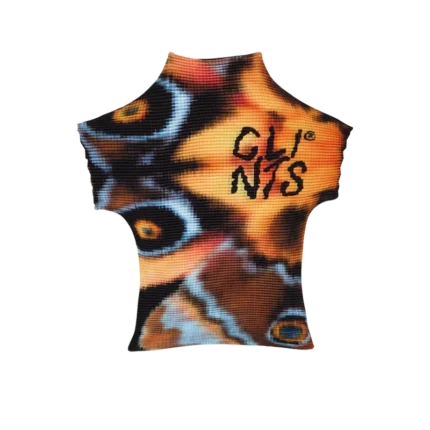 'Clints Butterfly Pleated Crop Top