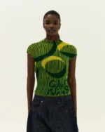'Clints Pleated Crop Top - Green