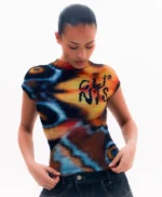 'Clints Butterfly Pleated Crop Top