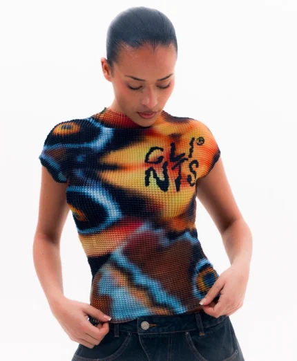 'Clints Butterfly Pleated Crop Top