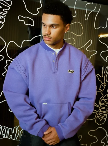 Clints Pintuck Crewneck - Purple