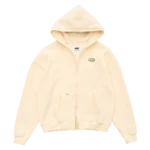 Clints Pintuck Zip Hoodie - Beige