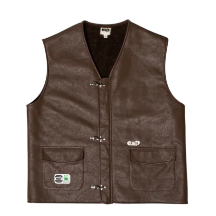 Clints Leather Vest - Brown