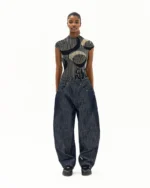 'Clints Pleated Crop Top - Black