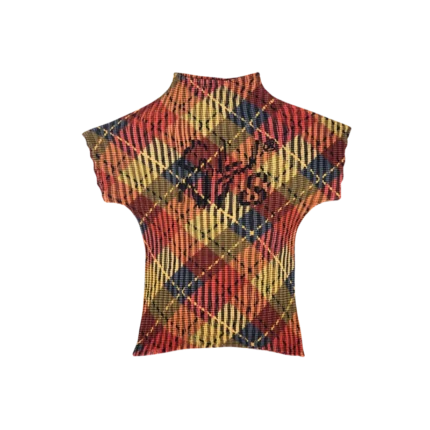 'Clints Tartan Pleated Crop Top - Red